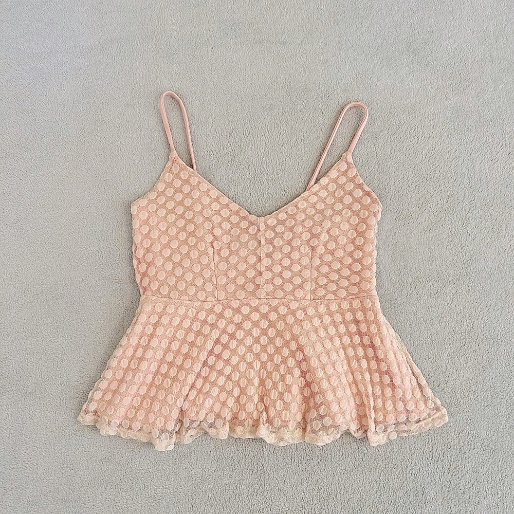 Pink peplum tank top